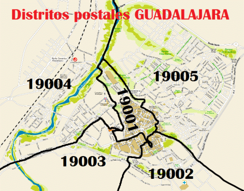 Distritos postales ciudad Guadalajara